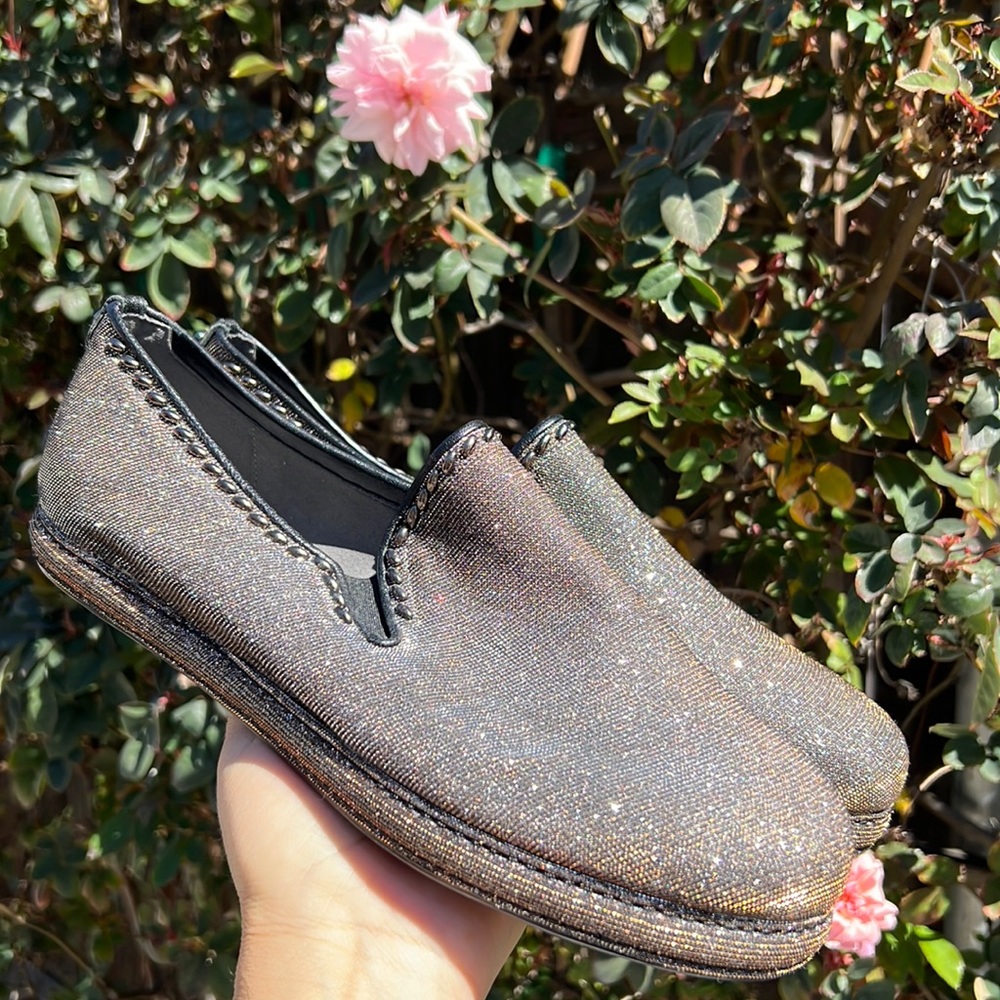 Stuart Weitzman Sparkly Metallic Look Slip. - image 1